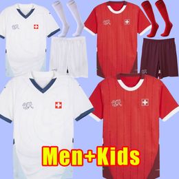 2024 2025 Switzerland Soccer jerseys home red 24 25 suisse SHAQIRI Akanji Freuler SEFEROVIC INLER EMBOLO Away camisetas de futbol KIT Football Shirts kids