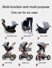 Strollers# Luxury portable station Waggon 3-in-1 baby stroller high landscape H240514