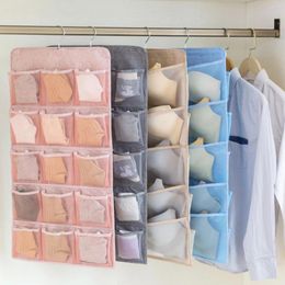 Storage Bags Portable Wardrobe Pockets Clear Hanging Bag Socks Bra Underwear Stationery Rack Hanger Saving Space Home Appliance