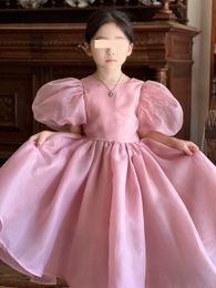 Top designer kids clothes girls dresses baby skirt Deep V backless child frock Size 90-160 CM Oversized skirt hem Princess dress 24Mar