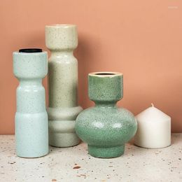 Candle Holders Modern Creative Nordic Style Pillar Ceramic Holder For Dining Table Soporte Vela House Decor