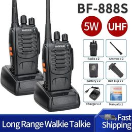 2pcs Baofeng BF888S Long Range Walkie Talkie UHF 400470MHz Ham Two Way Radio Comunicador Transceiver for el Camping 240510