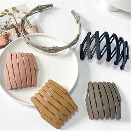 Hair Accessories Flexible headband portable foldable hair clip womens magic anti slip headband hair loop with teeth fashionable hair accessories d240514