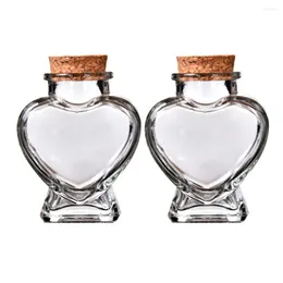 Vases 2 Pcs Mini Perfumes Wishing Bottle Transparent Jars Romantic DIY Glass Containers Cork Birthday Gifts Corked Bride