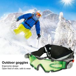 Outdoor Eyewear Built-In LED Light Safety Glasses Scratch-Resistant Skiing Goggles UV Protection Lighted