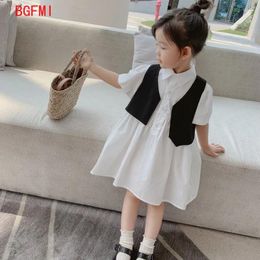 Girl Dresses Fashion Baby Shirt Set Long Vest Infant Toddler Child Blouses Outfit Spring Autumn Summer Casual Clothes 1-10Y