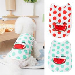Dog Apparel Cat T-shirt Blouse Home Supply Pet Vest Exquisite Hemming Printing Soft Comfortable Wear Round Neck Dress Up Thin Cute Summ
