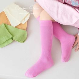 Kids Socks Spring and Autumn Girls Cotton Ankle Short Cute Socks Childrens Knee High Leg Warm Baby Solid Colour SocksL2405