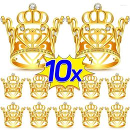 Party Supplies Creative Mini Crown Cake Topper Metal Pearl Happy Birthday Toppers Wedding&Engagement Decor Sweet Decorations