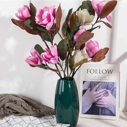 Decorative Flowers Long Branch Magnolia Flower Arrangement Simulation Living Room Home Decoration Wedding Study Dining Table Bouquet