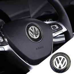 Car Stickers Carbon Fiber Car Steering Wheel Sticker Decorative Stickers For VW Volkswagen Golf 6 7 Polo CC Tiguan Passat Accessories T240513