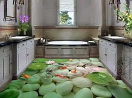 Wallpapers 3d Customised Wallpaper Home Decoration Stone Lotus Leaf Fashion Flooring Pvc Self-adhesive