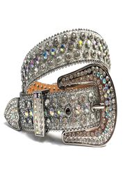 Fashion Luxury Strap Belt Western Crystal Studded Cowgirl Cowboy Bling Rhinestones For Women Men Cinto De Strass Belts1788039