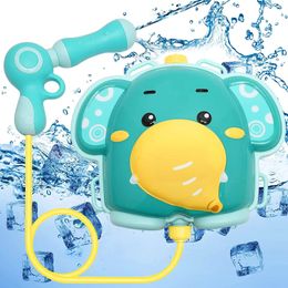 Childrens beach backpack water gun summer water game toys outdoor boys and girls cute cartoon animals interactive swimming pool 240509