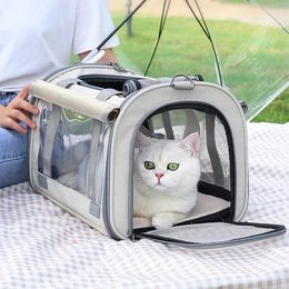 Cat Carriers Portable Pet Outing Bag Breathable Foldable Backpack Car Carrying Handheld Cage Wholesale