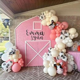 Party Decoration 115Pcs Cow Balloon Garland Arch Kit Farm Animal Print Balloons For Cowgirl Theme Birthday Baby Shower Decor