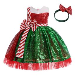 Girl's Dresses 2023 New Christmas Childrens Dress Cosplay Show Fluffy Dress Sequins Halloween Girls Dress 3-10 Year Old Christmas Clothing Y240514