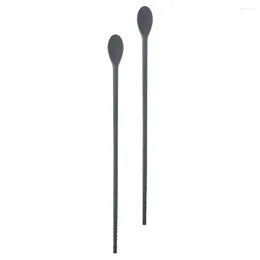 Kitchen Storage Integrated Chopsticks Spoon Multi-function Cocktail Stirrer Dual-use Silicone Supply Gadget Coffee Stirring Spoons