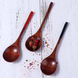 Spoons Round Spoon Head Eco-friendly Coffee Wood Handle Ice Cream Kitchen Tableware Soup Wooden Utensils