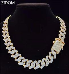 Men Hip Hop Chain Necklace 20mm heavy Rhombus Cuban Chains Iced Out Bling fashion jewelry For Gift 220216249P9835954