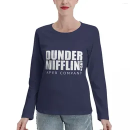 Women's Polos The Office TV Show Dunder Mifflin Shirt Long Sleeve T-Shirts Animal Print For Girls Black T Womens Graphic Shirts