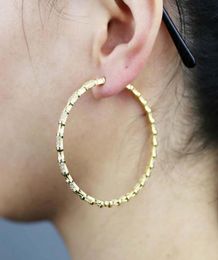 Super Large Round Hoop Earring with Gold Colour Plated Women Lady Fashion Cz Paved 50mm Wedding Earring Jewellery Bulk Order97826627814878