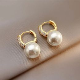 Fashion New Light Luxury Simple Classic Pearl Drop Earrings Birthday wedding Party Gift Woman Jewellery Stud Earrings