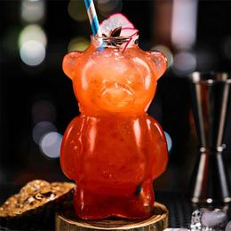 Bear Shaped Cocktail Glass Cup Novelty Drinking Glasses Juice Wine Transparent Beer Drinks Glassware for Homes Bar 240509