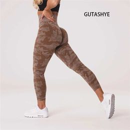 Active Pants 14 Colours in stock seamless camouflage long leg high waist womens sports long leg camouflage fitness yoga pants girl sports long legL2405