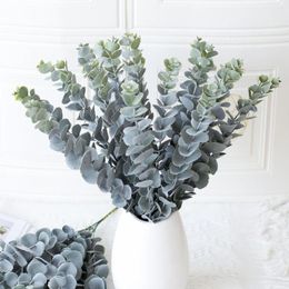 Decorative Flowers 86Cm Simulated Eucalyptus Plant Artificial With 5 Branch Heads Home Decor Bouquet Centrepiece