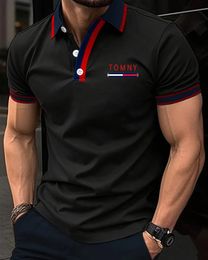 European American oversized mens top short sleeved highquality fabric breathable and sweat absorbing sports fitness polo shirt 240507