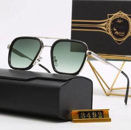 Fashion Designer Sunglass Luxury Vintage Sunglass Women's Men Sunglasses Pilot Square Golden Frame Style UV400 Gradient Sun Glasses