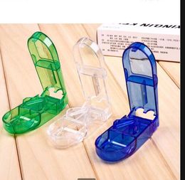 200pcs Pill Cutter Splitter Half Storage Compartment Box Medicine Tablet Holder Home Storage Box 3 Colours 365874533384