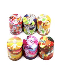 Cartoon Pattern 50MM 4 layers Tobacco Grinder Smoking Herb Grinder Metal Grinders full Colour printing Dry Herb Vaporizer CNC Teeth1744711