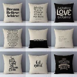 Pillow 45x45cm Modern Simple Linen Embrace Pillowcase Letters Home Office Printed Cover Without Insert