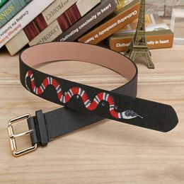 Hot sale black Colour High Quality Designer Belts Fashion snake animal pattern buckle belt mens womens belt ceinture for gift 58sl 272D