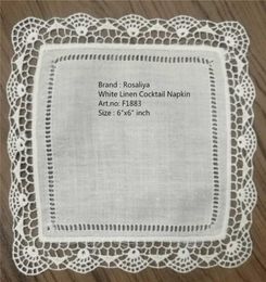 Set of 120 Table Napkin 6quotx 6quotinch Square Coaster White Linen Cocktail Napkins dress up any Cocktail Party5067268