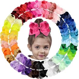 Hair Accessories 2 pieces/batch of 6-inch solid color lace bow hair clips suitable for cute girls large handmade hair clips buckets childrens hair clips d240513