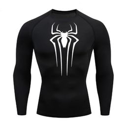 Anime Spider Compression Shirt Long Sleeve For Men Gym Fitness Sportswear Rashguard Bodybuilding Dry Fit Clothing Running Wear 240514