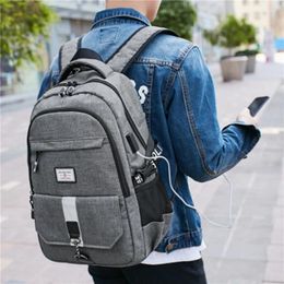 Backpack Usb Rechargeable Laptop Large Capacity Men's Multi-function Waterproof Oxford Cloth Casual Bag