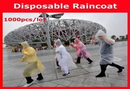 whole amp 1000pcs lot disposable pe raincoats poncho rainwear travel rain coat rain wear gifts mixed colors4885072