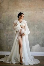 Maternity Dresses Ivory Elegant Maternity Gown Nude Tulle Pregnancy Dress Baby Shower For Photo Shoot Long Wedding Flying Dresses T240509