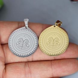 Pendant Necklaces 2Pcs/lot Trendy Sun God Mask For Necklace Bracelets Jewellery Crafts Making Findings Handmade Stainless Steel Charm