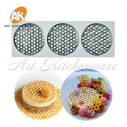 Baking Moulds 4pcs Honeycomb Silicone Cake Lace Mould Decorating Tool Border Decoration Kitchen