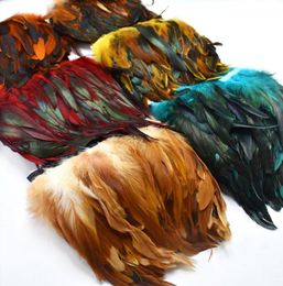 10Meterslots Natural Rooster Feathers Trim Fringe for Craft Plumas 1318cm Black Feathers Ribbon DIY Sewing Clothing Party Decora6519279