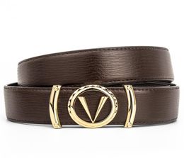 Cowhide Business Letters V Designer Belt Gold Stylish Belt Casual Man Smooth Buckle Belts Width 34mm High Quality 4 Colors Optiona6815408