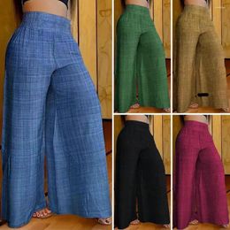 Women's Pants 1Pc Women Straight-leg Sweatpants With High Waist Elastic Band Loose Stylish Wide Leg Lounge For Daily Wear