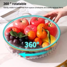 Storage Boxes 360 Rotating Cosmetic Box Large Capacity Organiser Home Desktop Rack Spice Turntable Cabinet