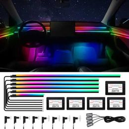 Decorative Lights Car Ambient Lights Kits Interior Acrylic App Music Contro Colourful Decorative Lamps Universal LED Neon Footlight Accessories T240509