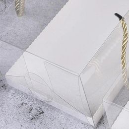 Gift Wrap 10Pcs Transparent Cake Roll Boxes PET Packaging Dessert Container Holder For Kitchen Dining Bar Baking Accessories Tool